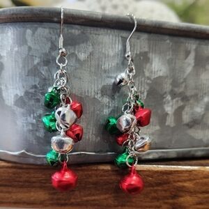 CHRISTMAS Bells Dangle Earrings.